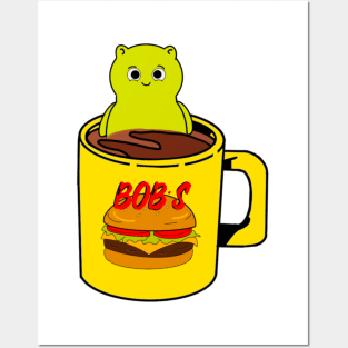 Burger Bob’s Coffee Mug With Kuchi Kopi Illustration Posters and Art